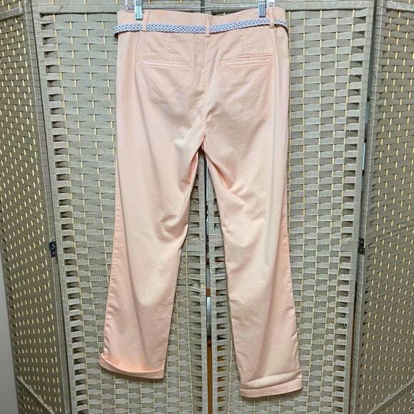 Banana Republic Straight Chino Women’s Size 6 Blush Pink Stretch Belted Mid-Rise - Picture 2 of 11